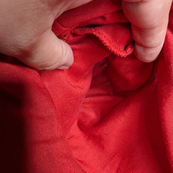 Vtg 1980s Cali Red Ivory Double Breasted Cotton Blend Nautical Blazer Jacket 14W - Picture 3 of 4